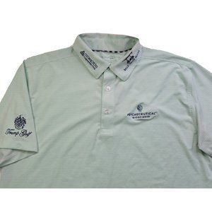 Tour Issue Benny Taylor Men Trump Golf Bioscience Polo Shirt Large Green Striped